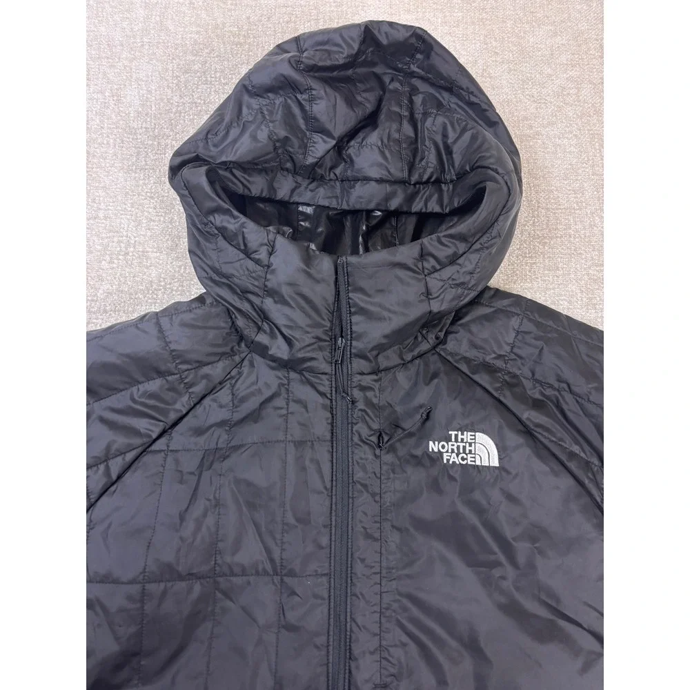 The North Face Mens Black Circular Design Quilted Quarter Zip Hoodie XL